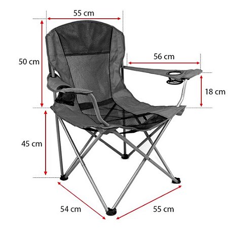 Cadeira Dobrável Reforçada Camping Capacidade 120kg