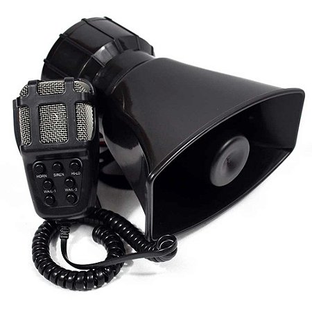 Sirene Automotiva 7 Tipos de Sons Com Microfone