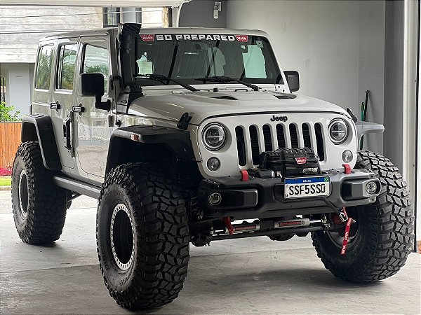 Parachoque Dianteiro de Aço Modelo Rubicon Jeep Wrangler JL/JLU 2019 A 2024, GLADIATOR JT 2019-2024 com tubo removível e base de guincho