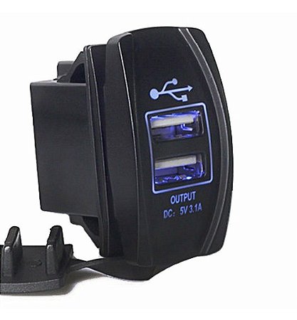 Tomada Carregador Usb Para Painel Veiculo 12v E 24v