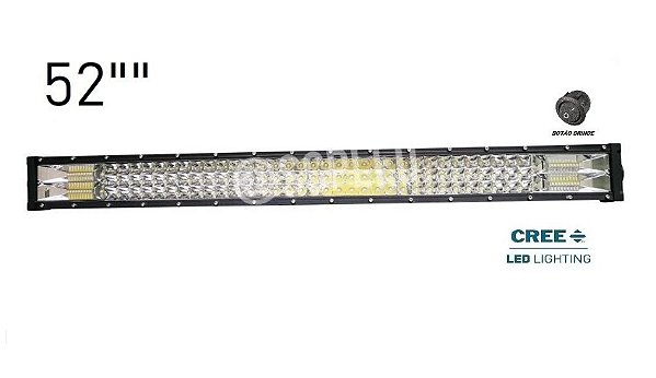 Barra Led Reta 783w 52 Polegadas 7D Cree - Ideal para o Teto Jeep Wrangler