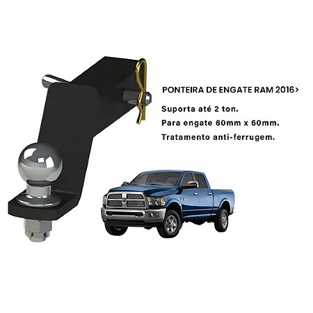 Engate Ponteira Removível Com Rebaixo de 4\" 60x60 Dodge RAM 2016 - 2024