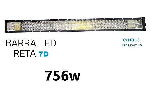 Barra Led 756w Curva Lente 7D led Cree 50\"