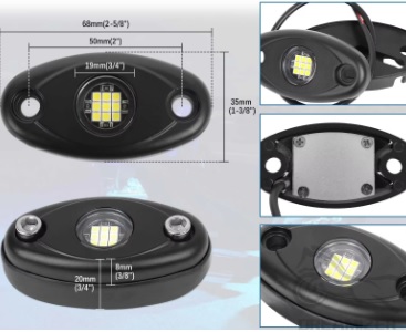 Led Triton Troller Utv Rock Light Rgb Kit 4 Peças