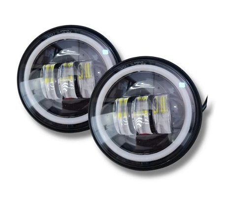 Par Farol Milha 60W Angel Eyes Sobrepor