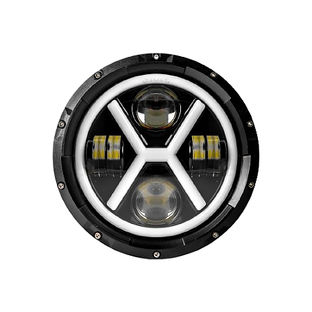 Par Farol Led Angel Eyes 7 Polegadas MODELO X