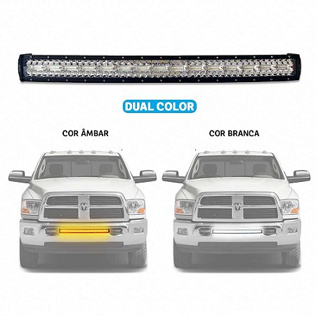 Barra Led Curva 480W Dual Color 32 Polegadas Grade Dodge Ram
