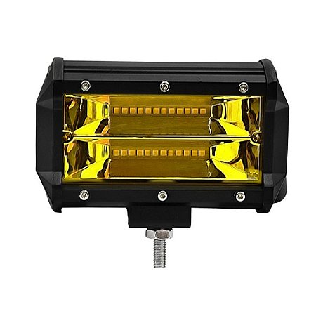 Barra Led Reta 6 Polegadas 72W Foco Spot e Lentes Amarelas
