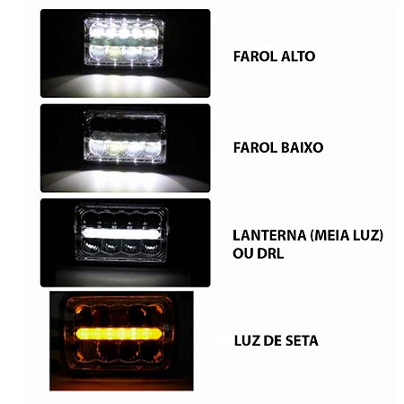 Farol Retangular Led 7 Polegadas 45 Watts