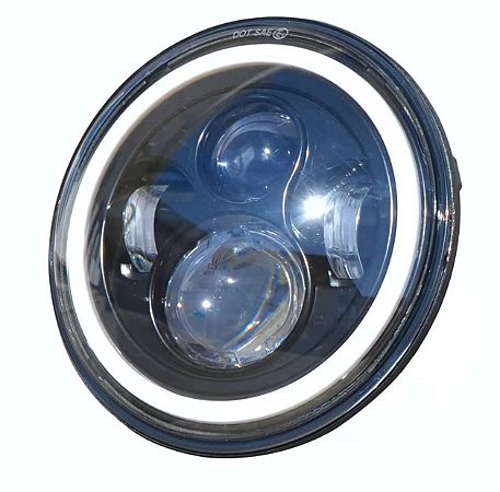Par Farol Led Angel Eyes e Seta Laranja 7 Polegadas ZEMIX