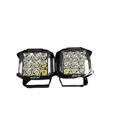 Par Farol de Milha Com DRL Quadrado Longo Alcance 60W + 60W