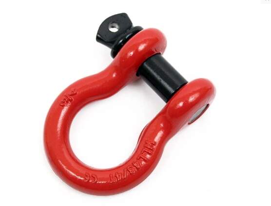 Manilha Curva Vermelha 3/4 - Pino Rosqueado 4,75 Toneladas - Pino Preto