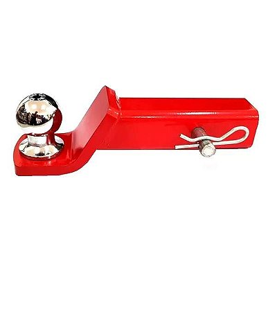 Ponteira De Engate Removivel 50mm Com Bola Cromada Reta Universal Vermelho