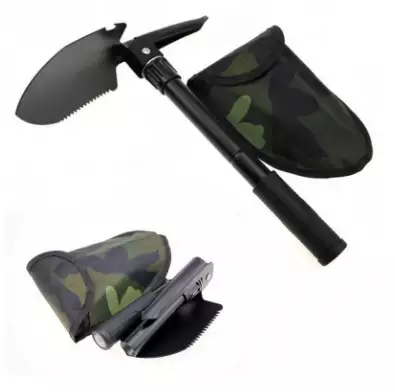 Pá Com Picareta Dobrável para Offroad e Camping Compacta