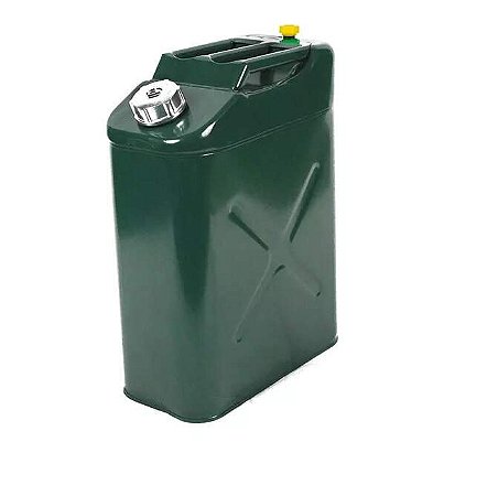 Galão Combustível com Bico 20 Litros Metal Modelo Europeu 0,9mm Verde