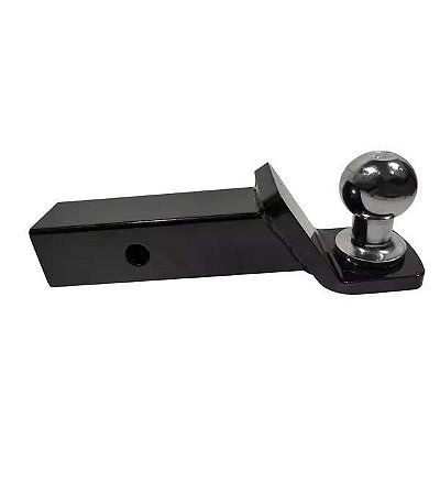 Ponteira De Engate Removivel 50mm Com Bola Cromada Reta Universal Preto