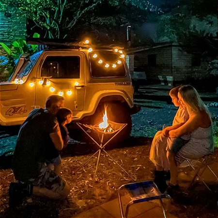 Parabolic Fire Lareira Portátil Rocket Camp Pequena