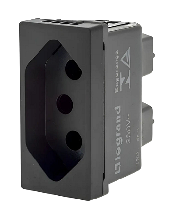 Tomada 2P+T 20A Preta Pial Plus+