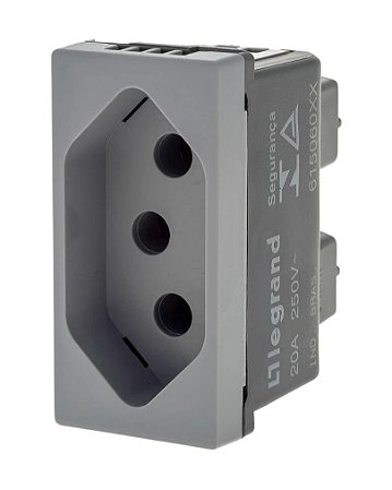 Tomada 2P+T 20A Cinza Pial Plus+