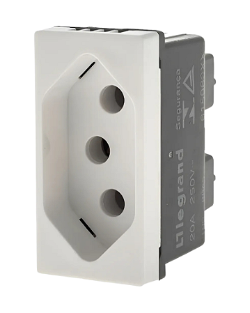 Tomada 2P+T 20A Branca Pial Plus+