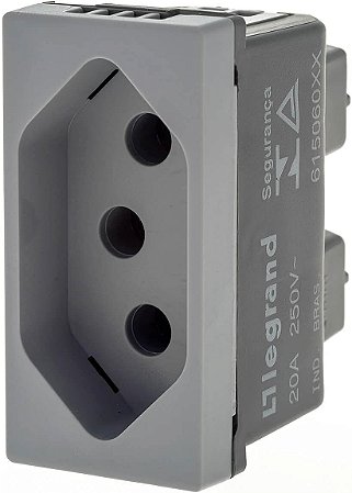 Tomada 2P+T 10A Cinza Pial Plus+