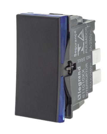 Interruptor Simples Preto Pial Plus+