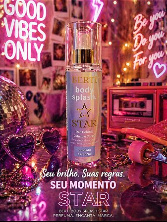 Body Splash Star 200 ml com notas de sândalo e carambola.