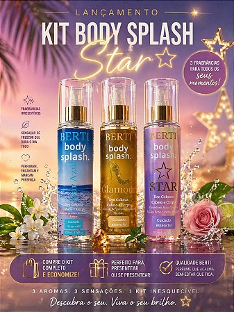 Kit Body Splash ( Star , Glamour e Mar Azul ) 200 ml