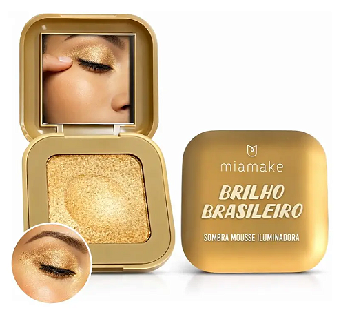 Mia Make Sombra Iluminadora Mousse Brilho Alta Fixação 3g