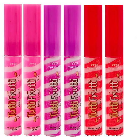 Gloss Labial Tuti Frutti Maria Pink Brilho Labial 4,5ml Vermelho