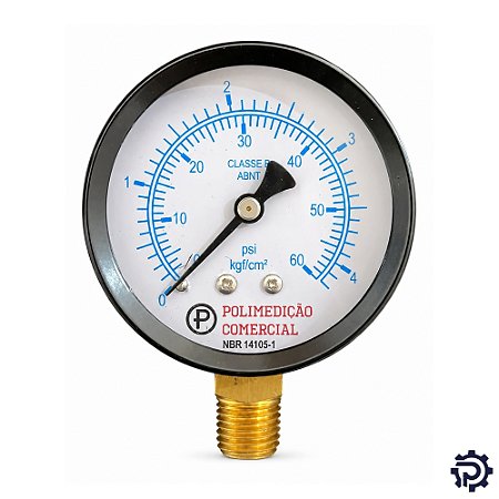 Manômetro Filtro Piscina 63mm 0 a 4 Bar 60 PSI 1/4" NPT Similar Sodramar