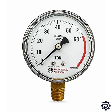Manômetro para Prensa 63mm 1/4" NPT