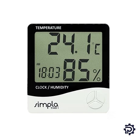 Termo-Higrômetro Digital Temperatura Umidade c/ Máx Mín Relógio PLTH01