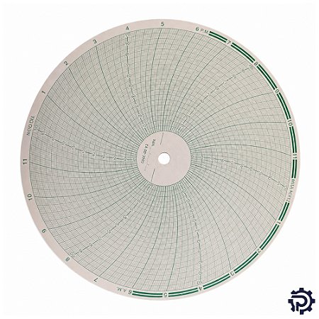 Carta Gráfica Circular 0 a 100°C c/ 100 Folhas p/ Pasteurização