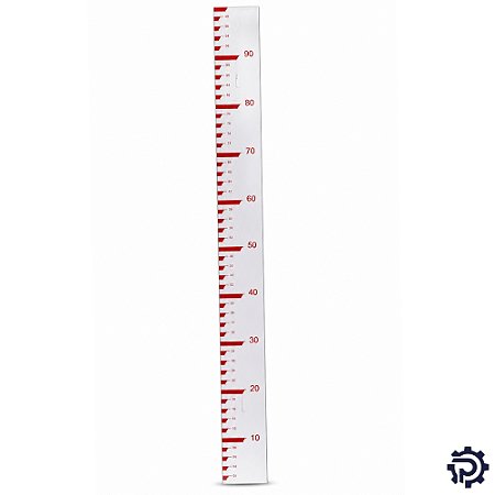 Régua Linimétrica Alumínio 2x60x1000mm Padrão ANA Medição Nível