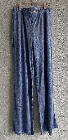 Calça tricot leve azul marinho