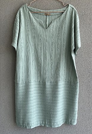 Vestido Crepe de algodão verde curto