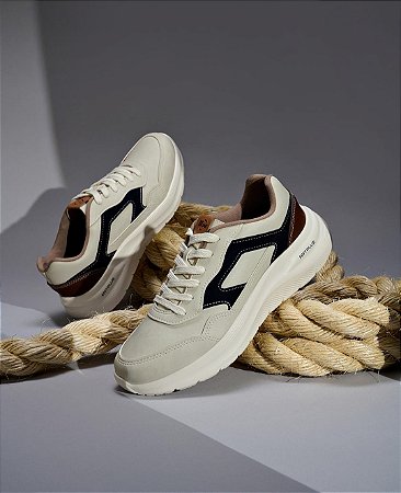 Tênis Masculino Casual Soft Plus Azul com Cinza