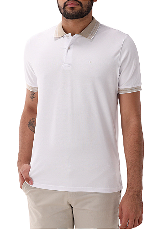 CAMISA POLO MASCULINA CASUAL BRANCA