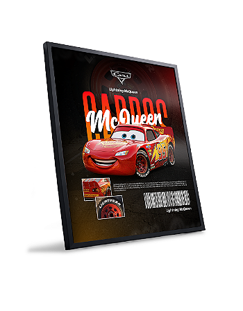 Quadro Decorativo Carro McQueen C/ Moldura E Vidro