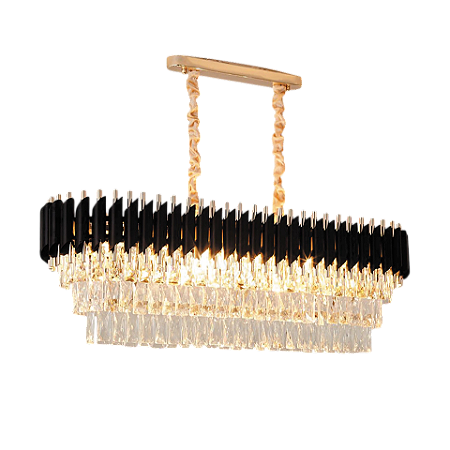 Pendente Preto com Cristal Transparente (DCD06636)