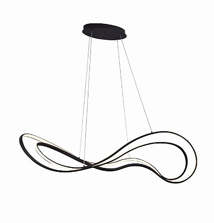Pendente LED em Metal Preto e Silicone 54W 3000K Bivolt