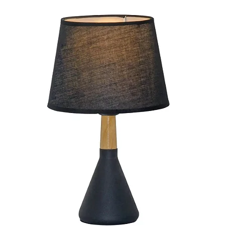 Abajur Preto com Cúpula de Linho Preto 20X34cm E27 (DCT00544D)