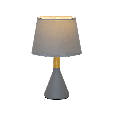 Abajur Cinza com Cúpula em Linho Cinza 20X34cm E27 (DCT00546D)