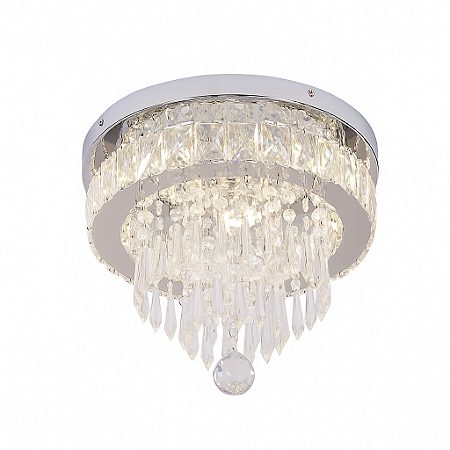 Plafon Cromado de Cristal com Controle Remoto 30cm LED 50W Bivolt (DCX02534)