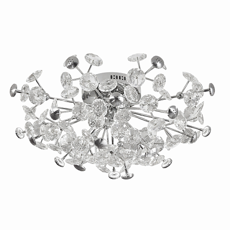 Plafon Cromado de Cristal 62x30cm com 12 Lâmpadas G4 (DCX06233)