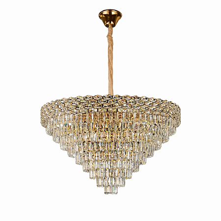 Pendente Metal Dourado com Cristal Transparente 22xE14