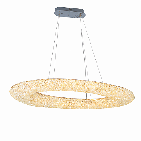 Pendente LED Metal Dourado e Cristais 84W 3000K Bivolt