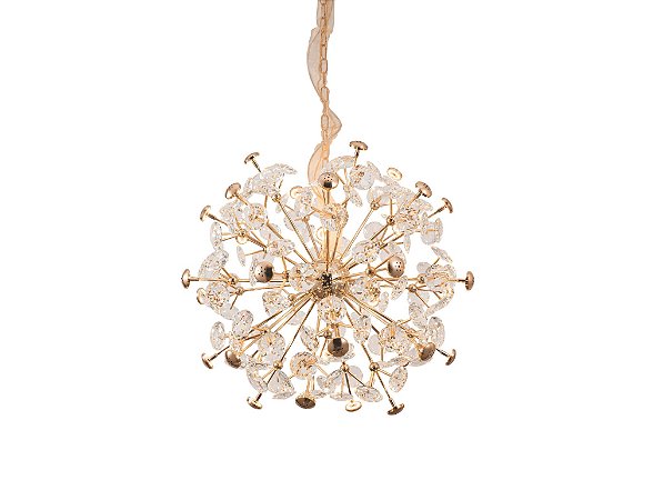 Pendente Dourado de Cristais Transparentes (DCD06214)