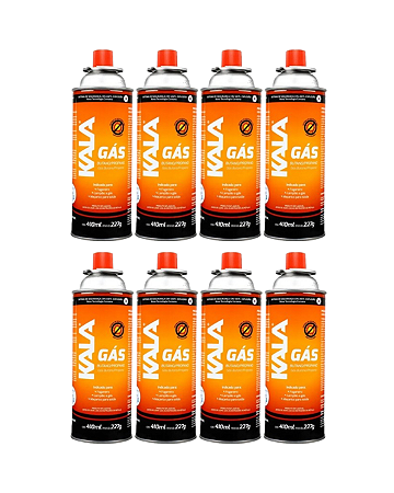 KIT 8 CARTUCHOS DE GÁS PORTÁTEIS - KALA